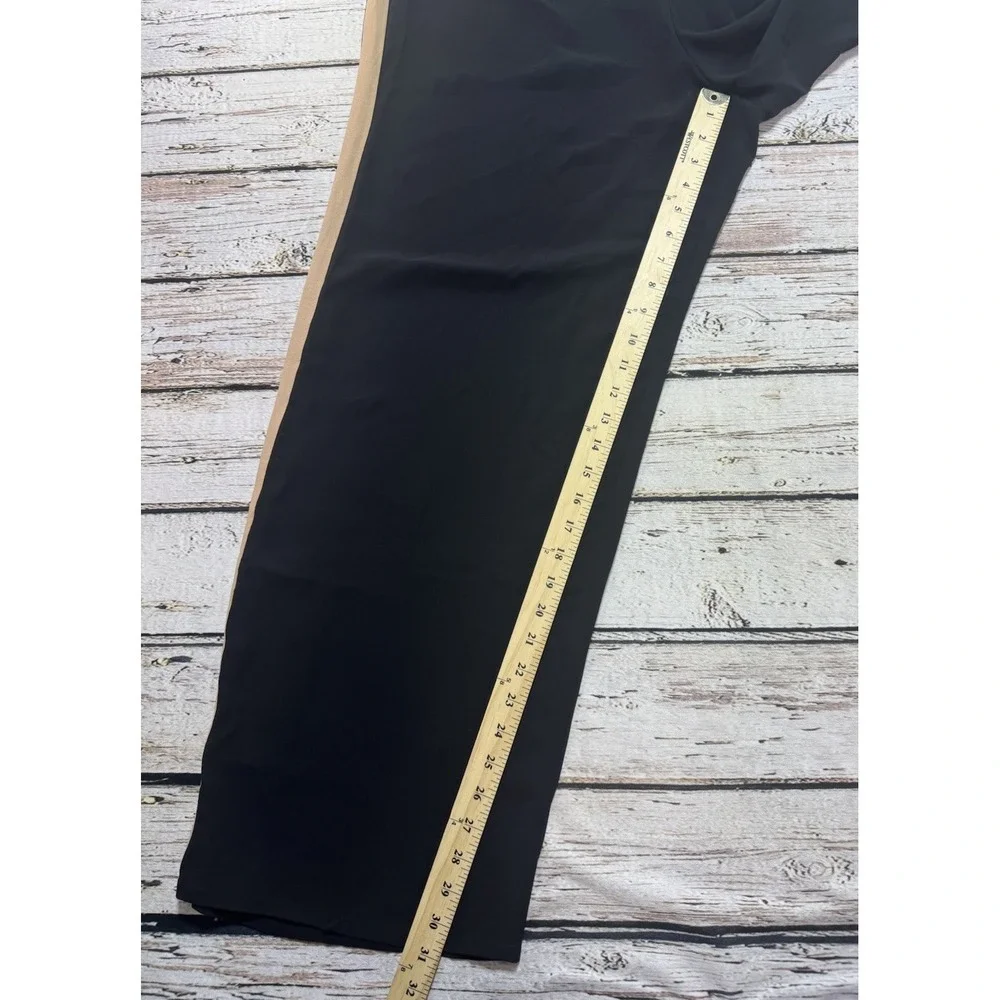 EILEEN FISHER Signature 100% Silk Georgette Crepe Pants Black Brown Size 18 NWT